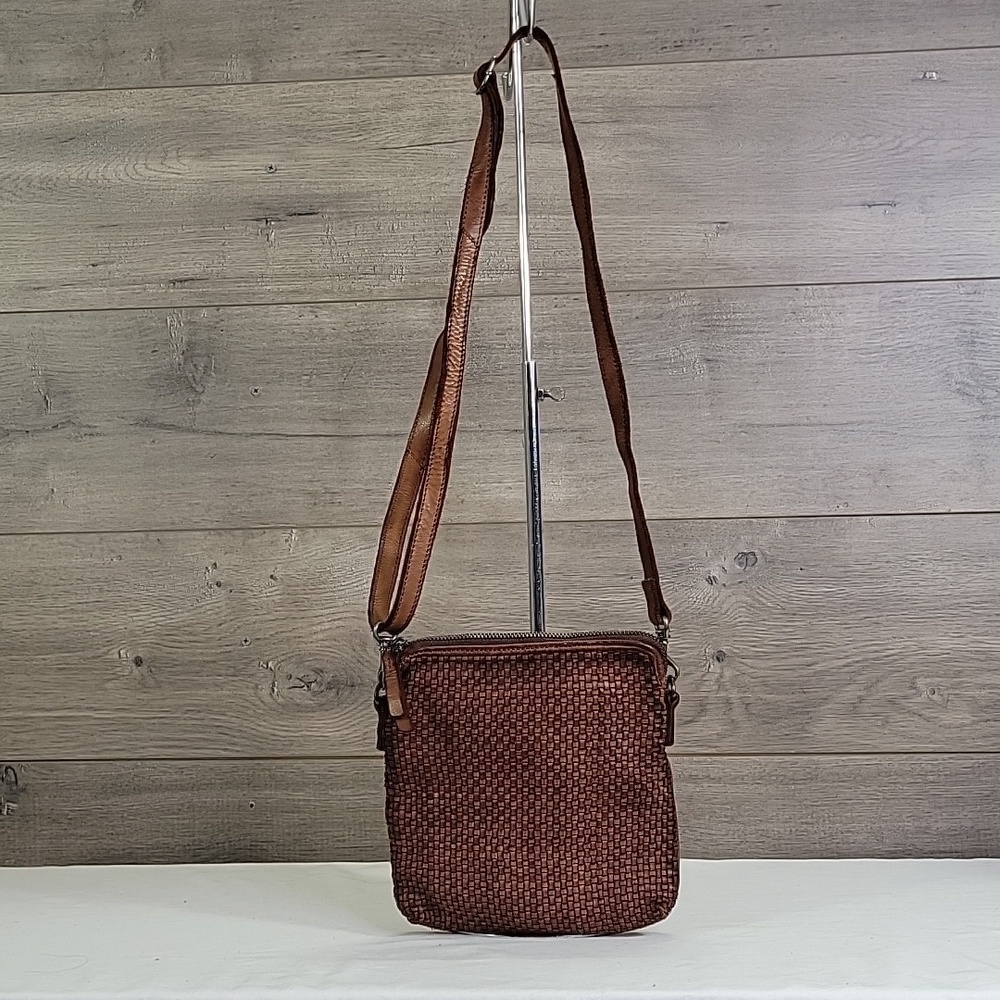 Anthropologie Brown Woven Crossbody Shoulder Bag